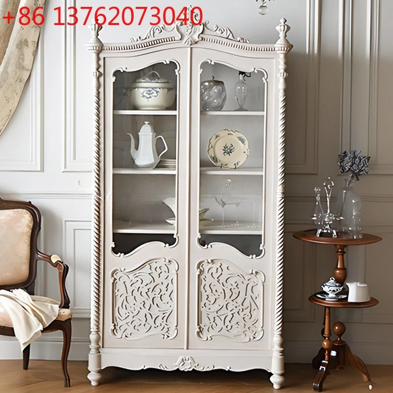 

Французский боковой шкаф из массива дерева, винный шкаф, европейский резной шкафчик