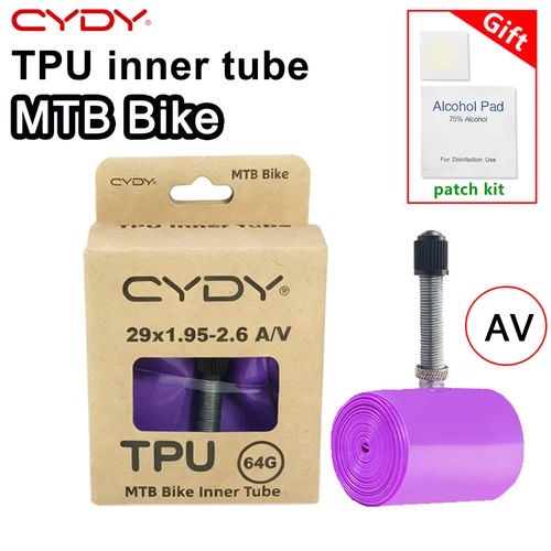 Imagen 2 del producto Válvula Schrader CYDY TPU MTB bicicleta tubo interior 26/27, 5/29x1,95 2,0 2,1 2,2 2,3 2,4 2,5 2. Neumático de bicicleta de montaña de 6 pulgadas