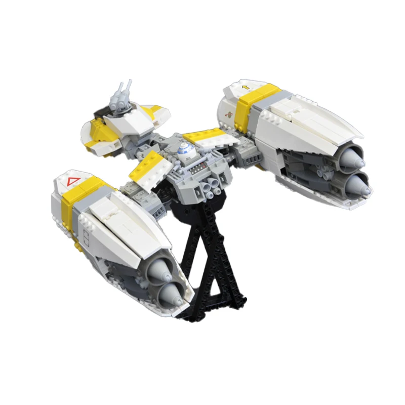 MOC-182499 Space War Y Bomber Interstellar Wing Fighter Technical Weapon Building Blocks Assembly Model Bricks Toys For Adults