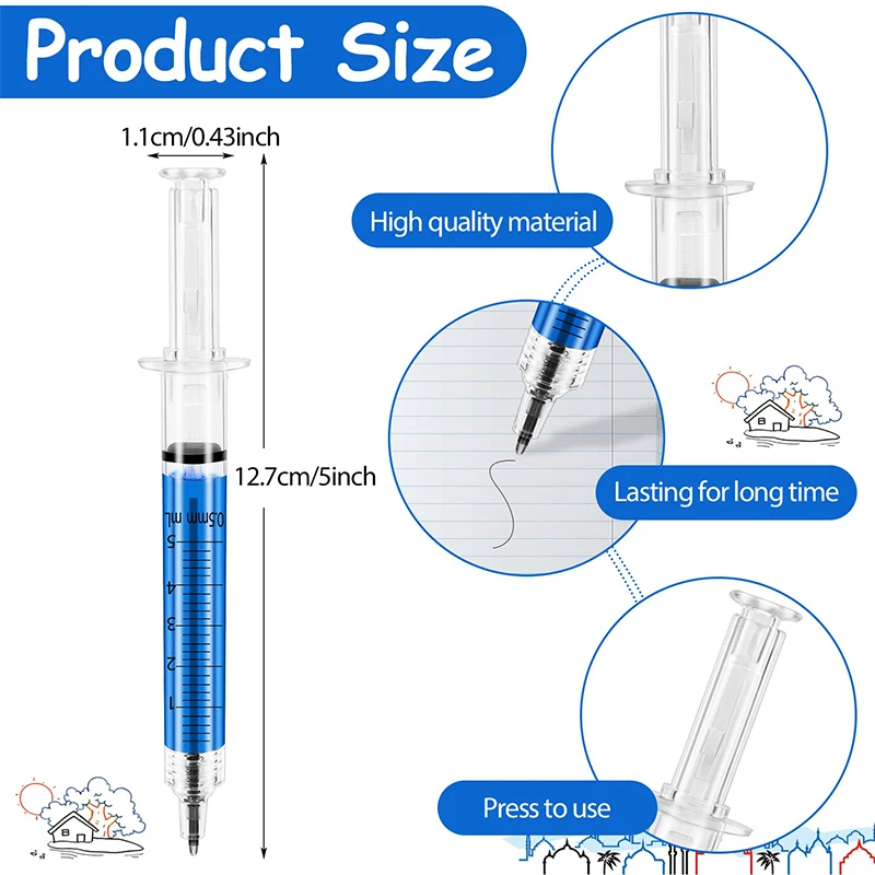 Imagem -06 - Caneta Esferográfica Líquida com Seringa Forma de Injeção Esferográfica Presente para Médico e Enfermeira 160 Pcs