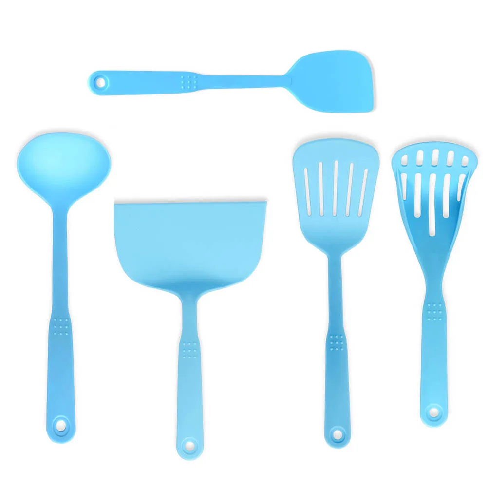 

5 pcs Nylon Kitchen Utensils Nonstick Cooking Tools Lightweight Heavy Duty Spoon Set for Professional Use