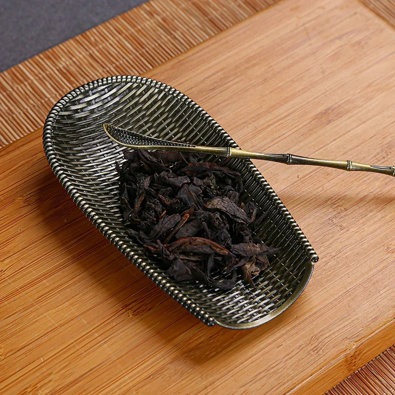 수제 차 합금 레트로 스타일 심플 내구성 차 삽, 산화 방지 쿵푸 차 세트 액세서리, 1 세트