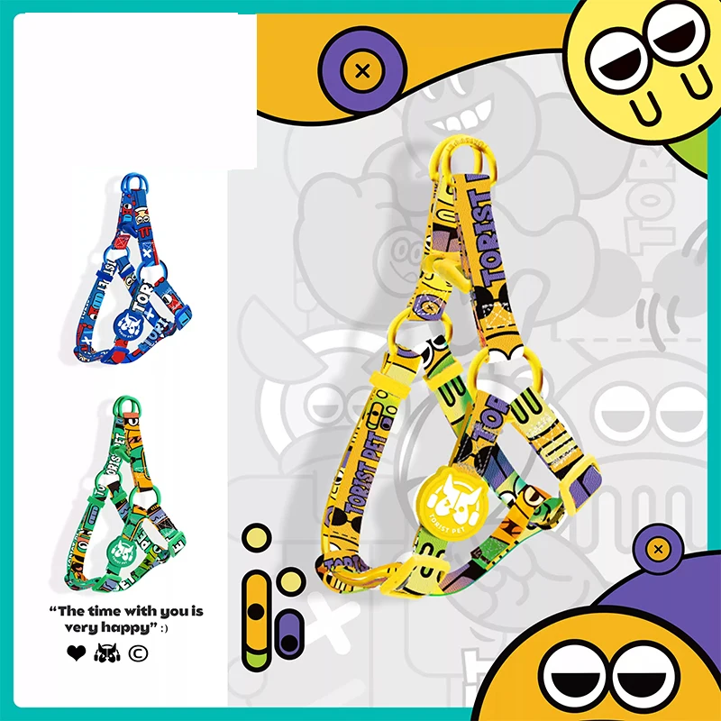 

Adjustable Pet Supplies Y-shaped Harness Set With Walking Rope Harness For Small And Medium Dog Teddy Chest Back Puppy Vest