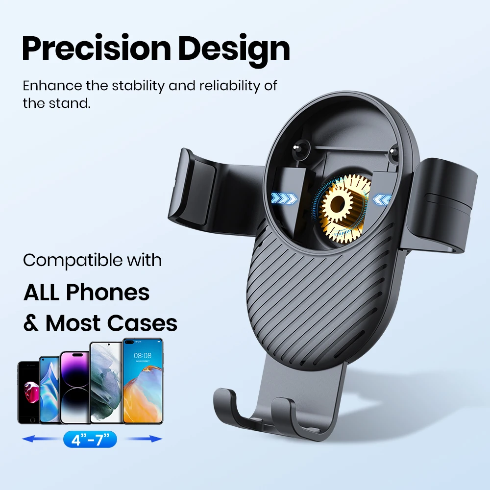 TOPK Metallhaken Schwerkraft-Autotelefonhalterung Lüftungsclip Auto-Lock-Halterung für iPhone 15 14 Samsung Xiaomi Auto-GPS-Halterung – Detail 3
