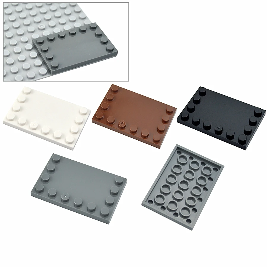 MOC Compatible 6180 Assembled Particles MOC Tile Modified 4x6 With Studs On Edges DIY Building Block Educational Toys Gifts