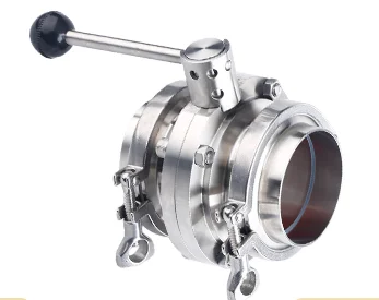 food grade Sanitary 304 stainless steel clamp welding type complete set of quick-connect butterfly valve