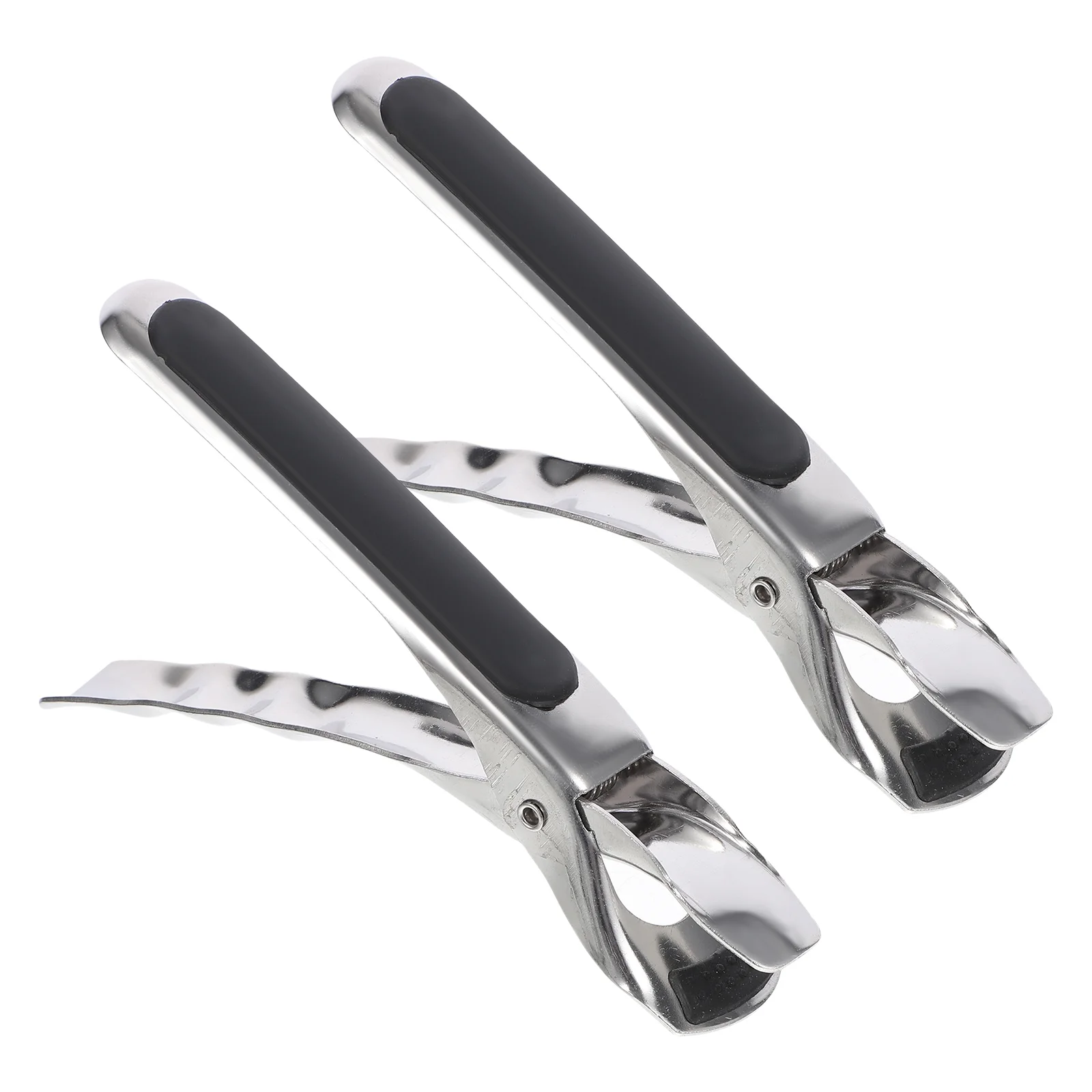 

2 Pcs Non-slip Dish Tongs Plate Gripper Pan Lifter Clip Stainless Steel Kitchen Gadgets Hot Dishes