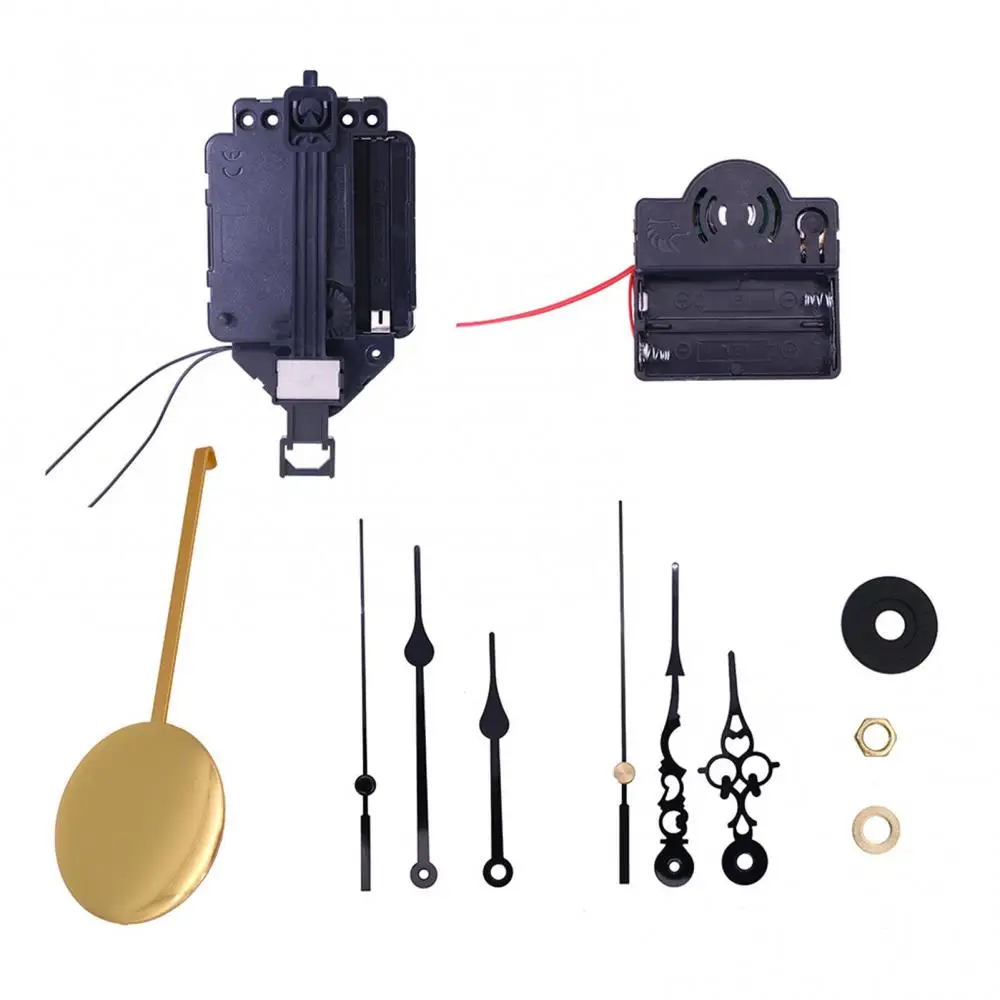 DIY Kit Wall Clock Hourly Time Swing Movement Quartz Pendulum Trigger Clock Chime Music Box with 2 Pairs of Hands and Pendulum