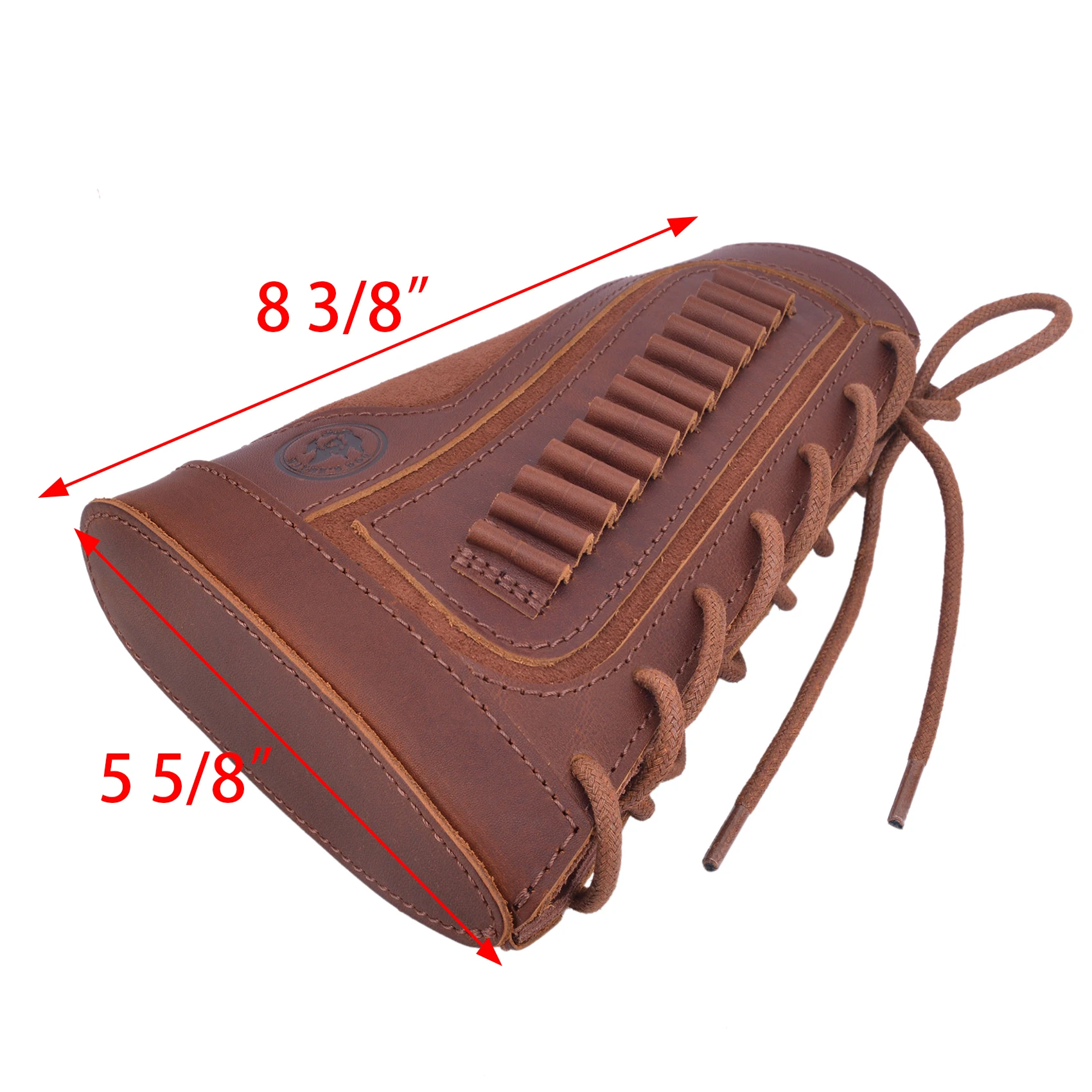 .22LR .17HMR .22 MAG Leather Rifle Shell Holder Buttstock Cheek Rest Pad for Left or Right Handed Hunter