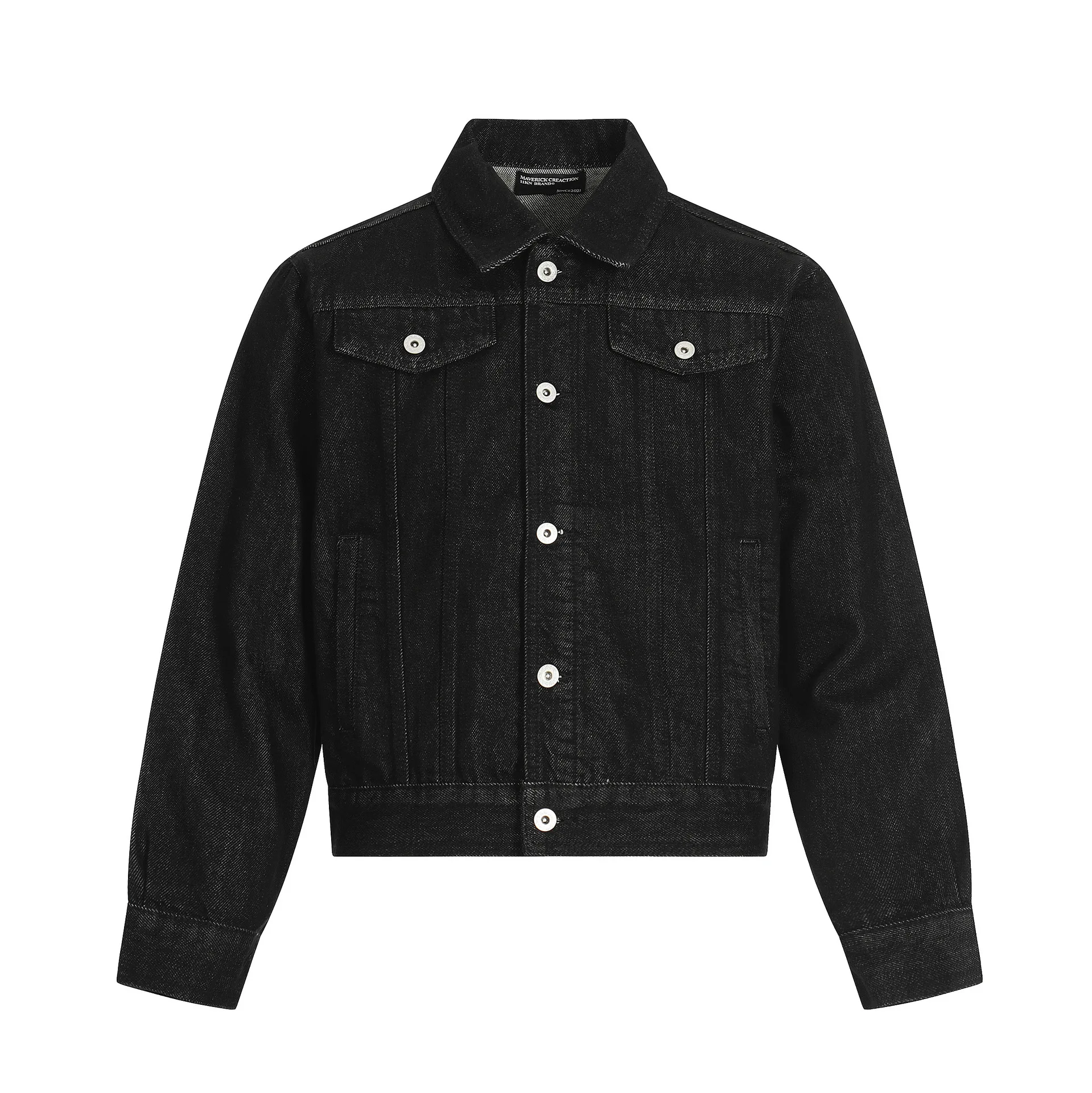 Retro American Denim Jacket for Men And Women Trendy Distressed Loose-Fitting Collared Street Style Design