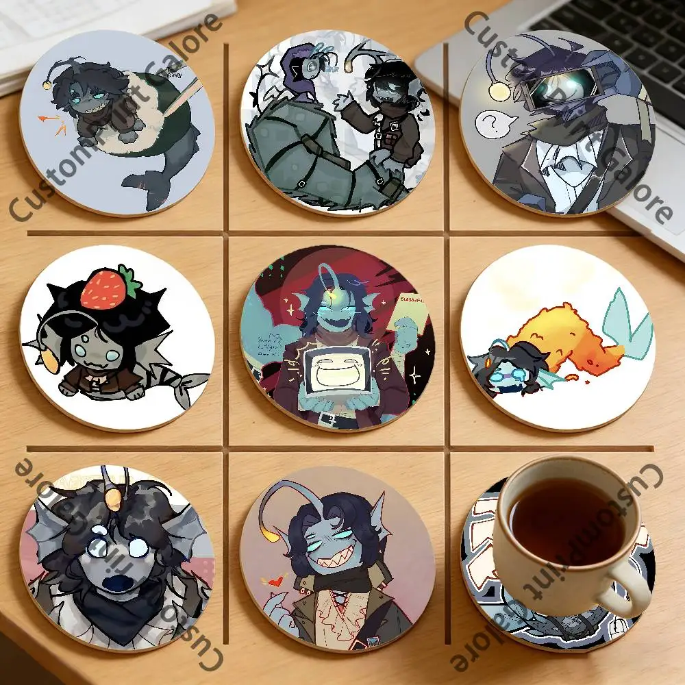 

P-Pressure Sebastian Solace Round Pine Coasters Durable Reusable Beautiful Home Decor Non-Slip Water-Resistant