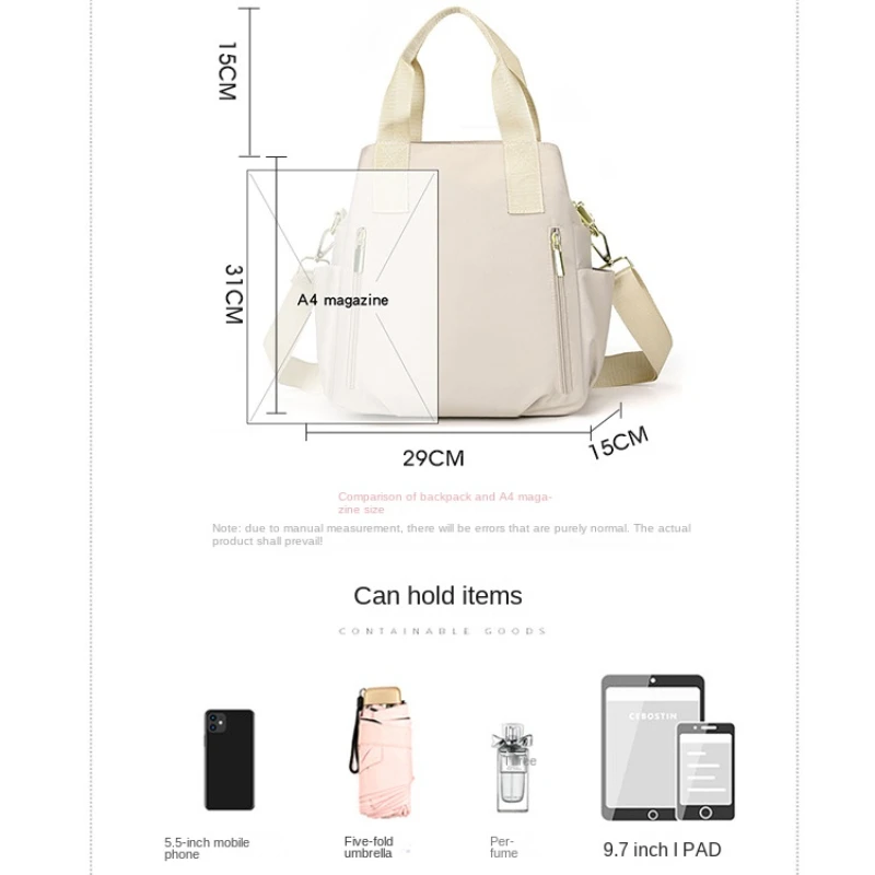 Nylon Crossbody Women Bag Simple Fashionable Large Capacity Single Shoulder Handbag Crossbody Trendy Versatile Nylon Bag