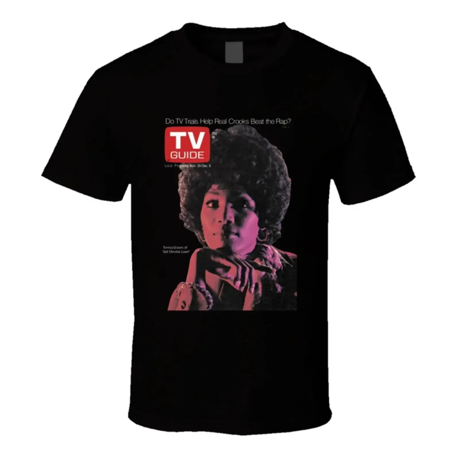 Футболка Get Christie Love Tv Magazine в винтажном стиле, с эффектом потертости, уличная мода, слегка мужская, эластичная, стильная, для повседневной носки