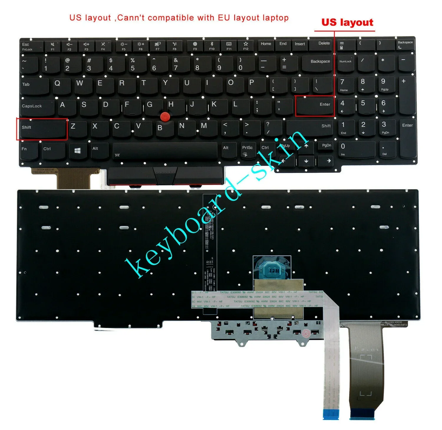 

100% New US backlit keyboard for lenovo IBM Thinkpad E15 (2020 year) series laptop