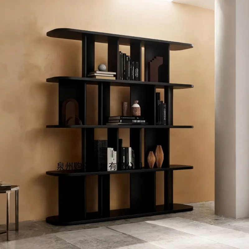 Italian Minimalist Dona Solid Wood Reading Bookshelf Floor-to-ceiling Integrated Against The Wall Whole Wall Bookcase