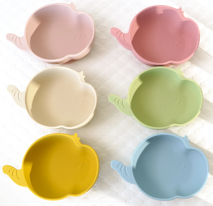 1PCS Food-Grade Soft Silicone Baby Feeding Bowl Durable Baby Suction Bowl Non-slip Durable Silicone Bowl Baby Stuff