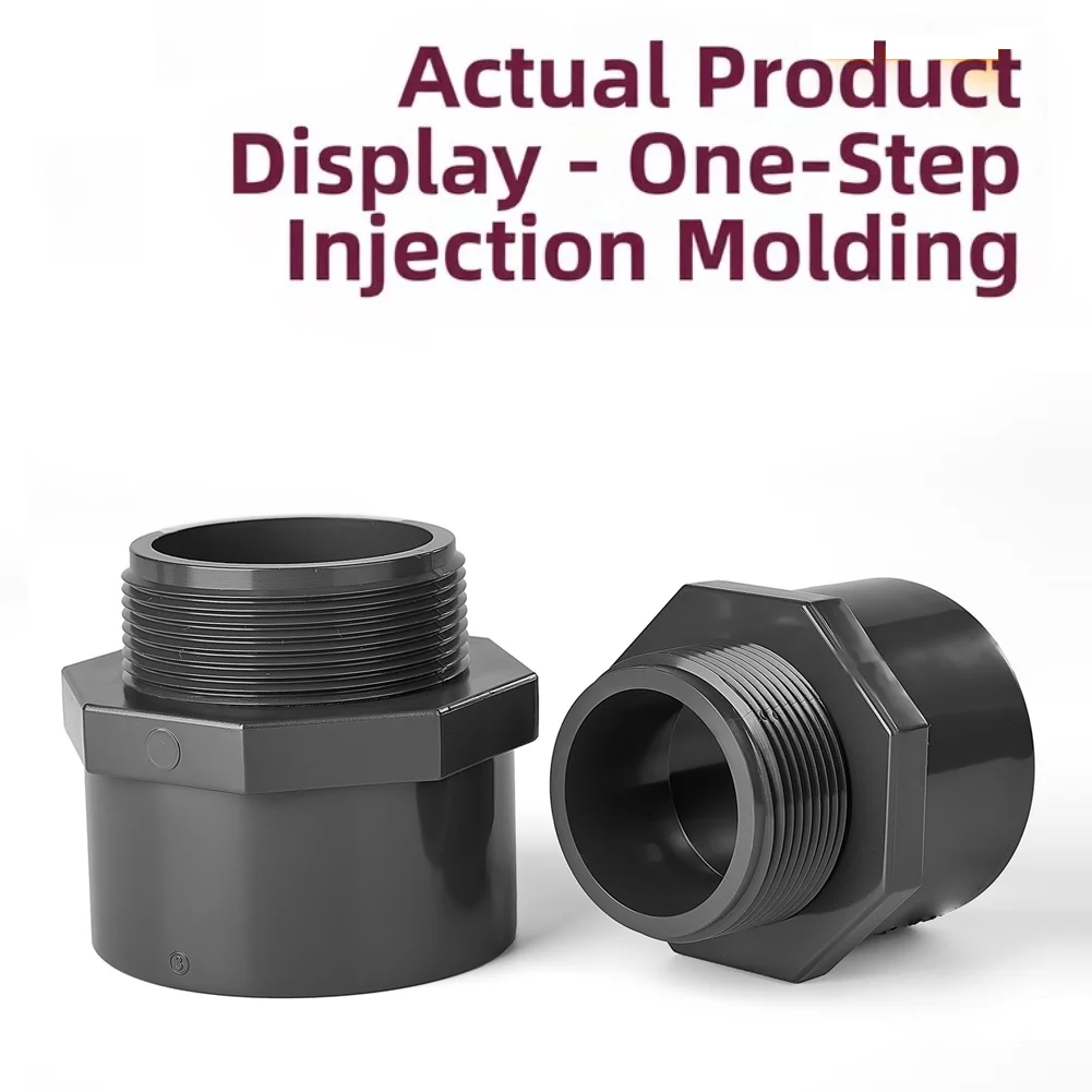 Black Water Pipe Fitting Fitting PVC-U Coupling Black SCH80 PVC Fitting 5.78mm Wall Thickness 61.92mm Total Height
