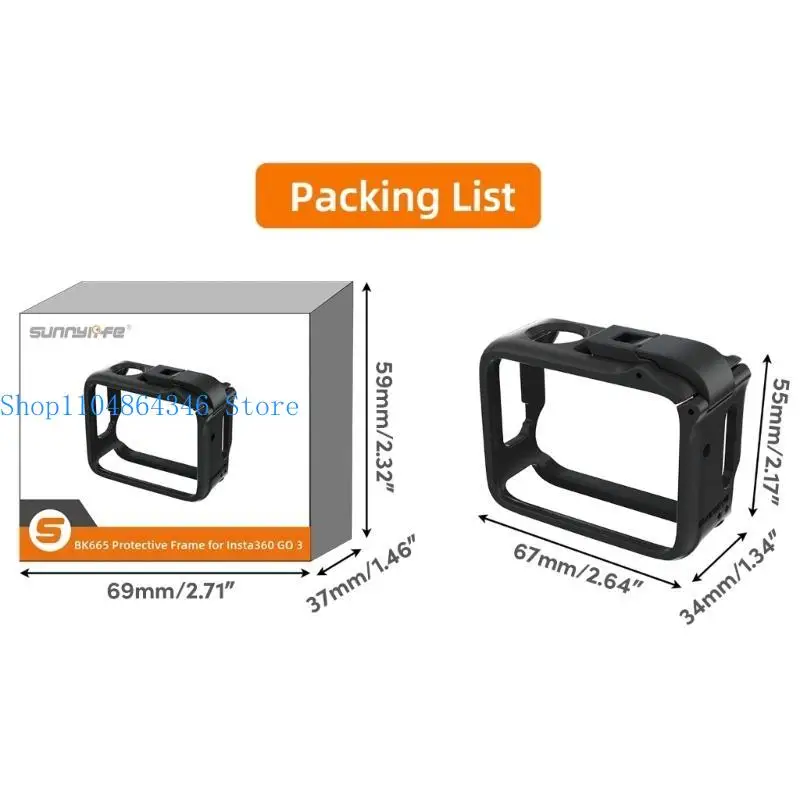 5asd Replacement Frame Cage Case for Insta 360 GO 3 Protective Durable Housing Case