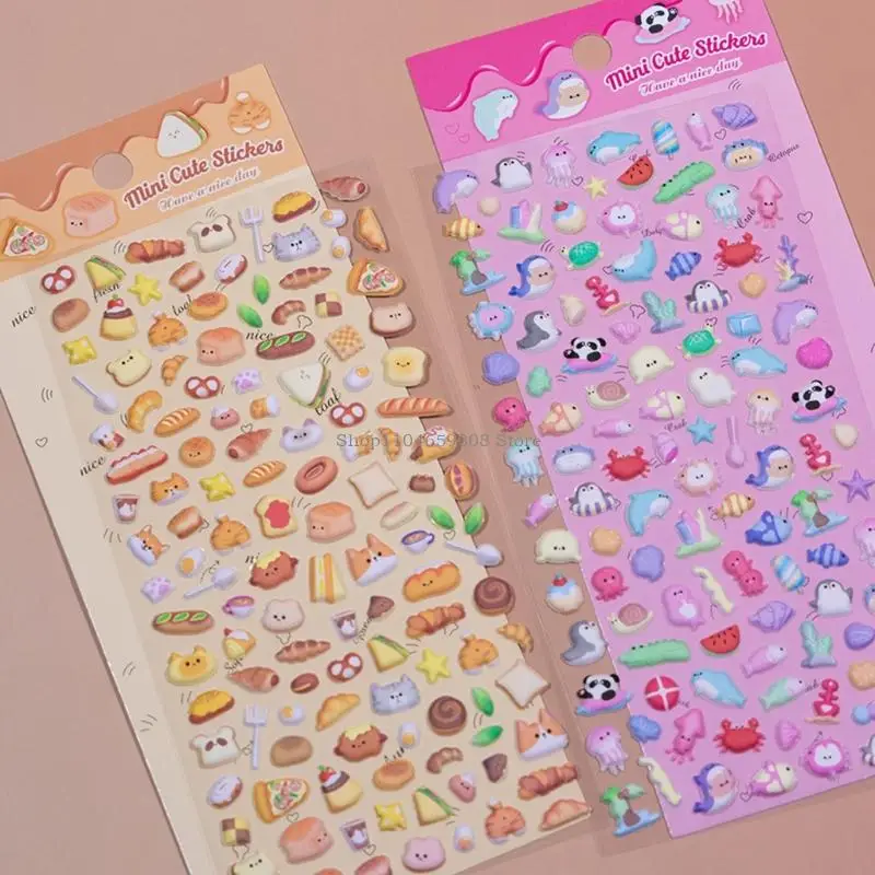 Puffier Sticker Sheets Decorative Sticker Small Sticker for Kids & Adults, Reusable Tiny Sticker for Scrapbooking