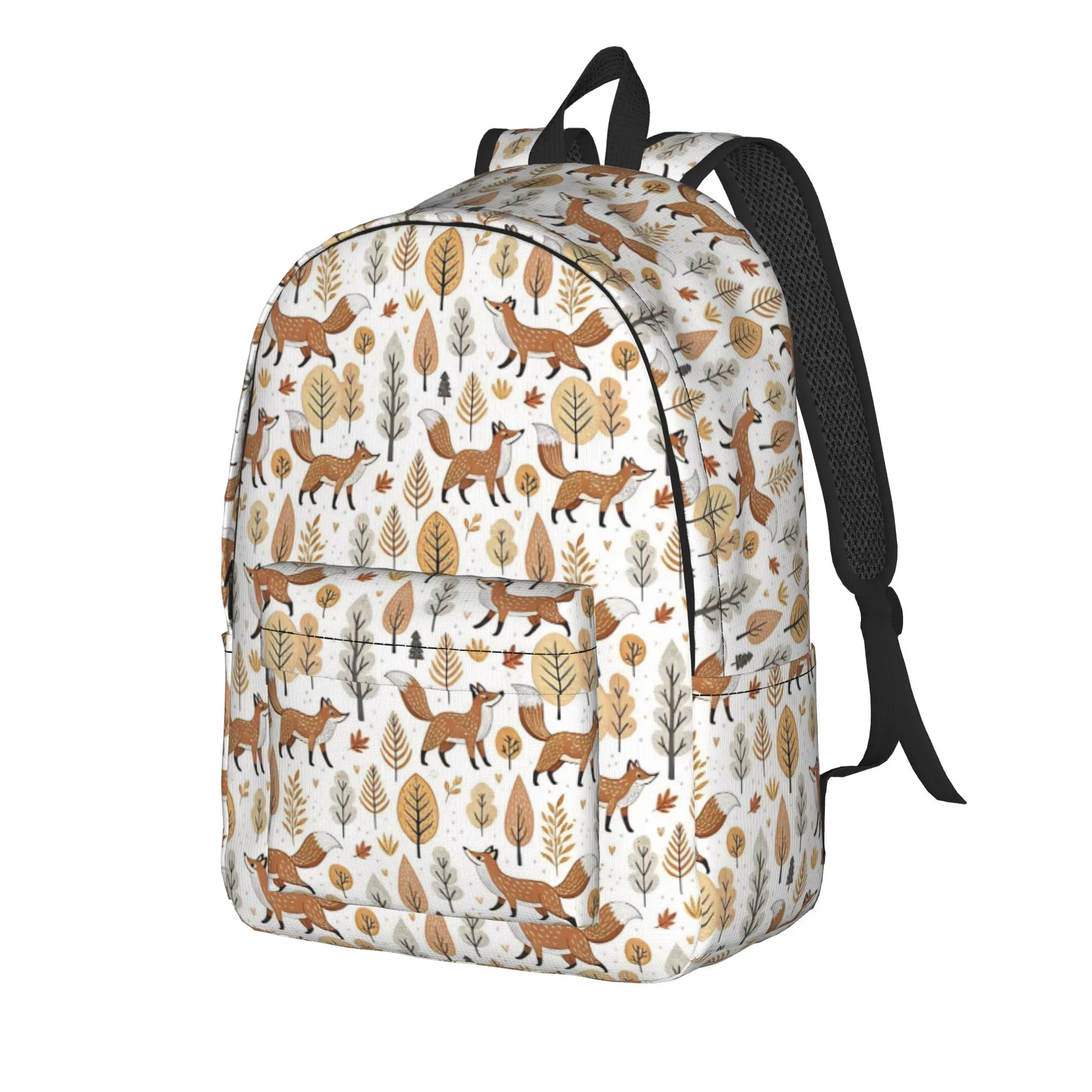 Nordic Forest Fox  Backpack for Men Women Fashion Student Work Daypack Foxes Autumn Partten Laptop Shoulder Bag Outdoor