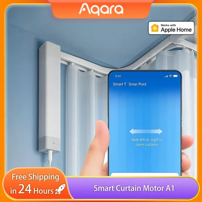 

Aqara Smart A1 Curtain Motor Zigbee WIFI APP Control Wireless Timing Motorized Curtain Motor For Xiaomi MiHome HomeKit