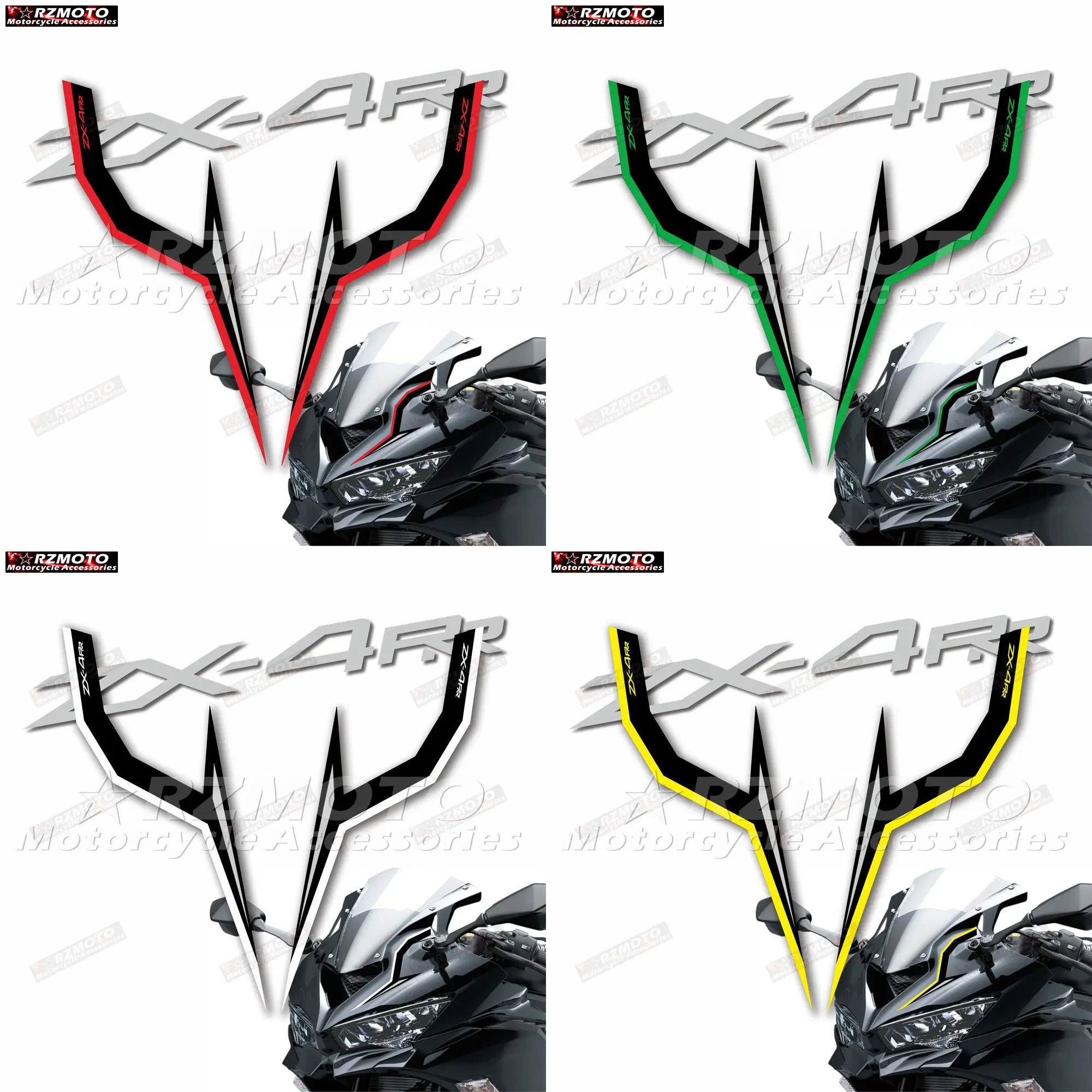 For Kawasaki Ninja ZX-4R ZX4R ZX-4RR ZX4RR motorcycle fairing motorcycle head sticker reflective waterproof modification sticker