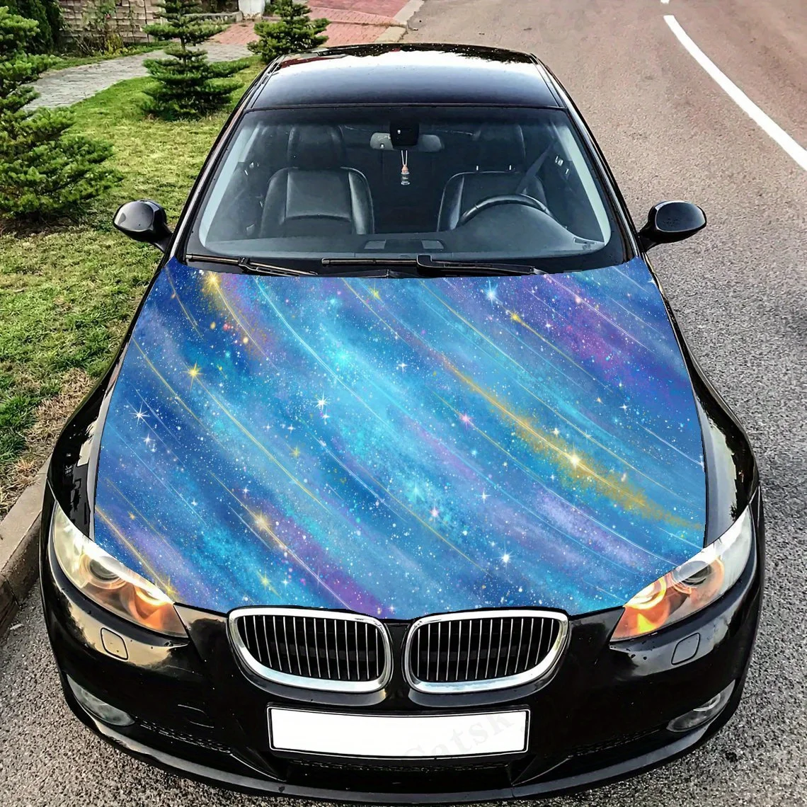 

Мечтательный блестящий градиент, наклейка на капот автомобиля, ПВХ, самоводонепроницаемая палка, яркие авто внешние аксессуары, украшение, защита подарка