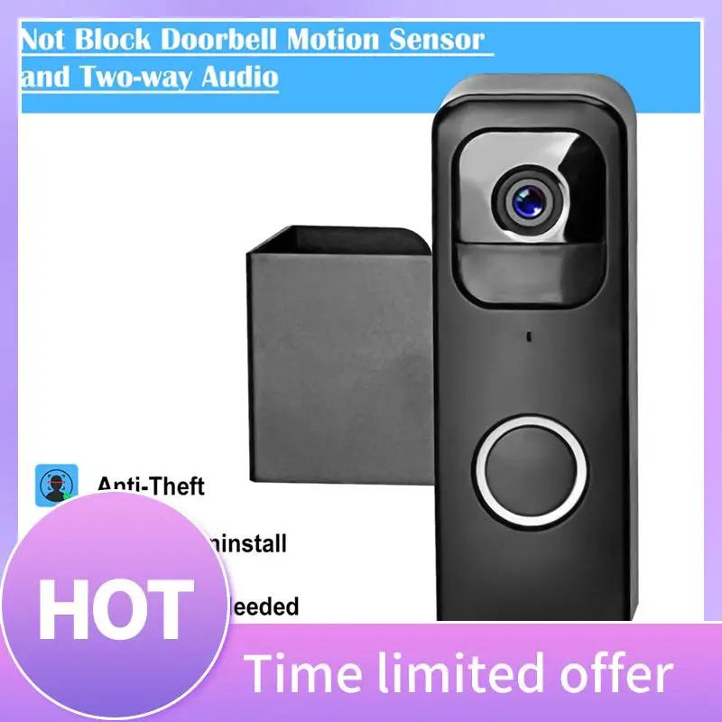 ABFN-For Blink Doorbell Mount, Anti Theft Video Doorbell Door Mount Bracket No Drilling, Not Block Doorbell Motion Sensor