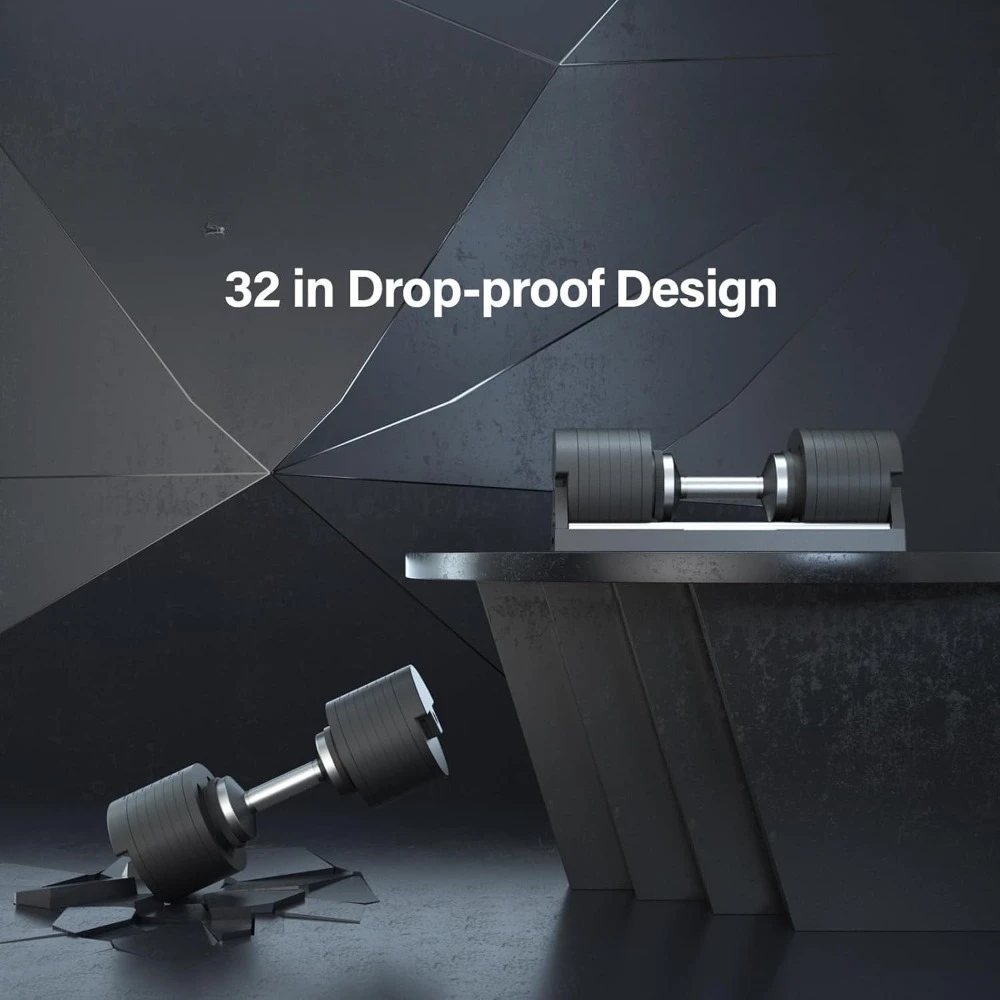 AD80-Dumbbell Set 80 lbs Cast Iron Plates with Cradle Knurled Handle Fast Adjust Home Gym Equipment for Bench Filing Cabinets