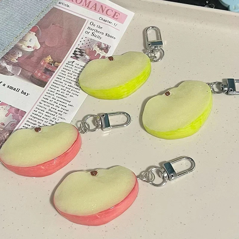 Simulated Fruit Slices Keychain Funny Resin Keyring Bag Pendant Backpack Hanging Decoration Car Key Holder Earphone Camera Charm