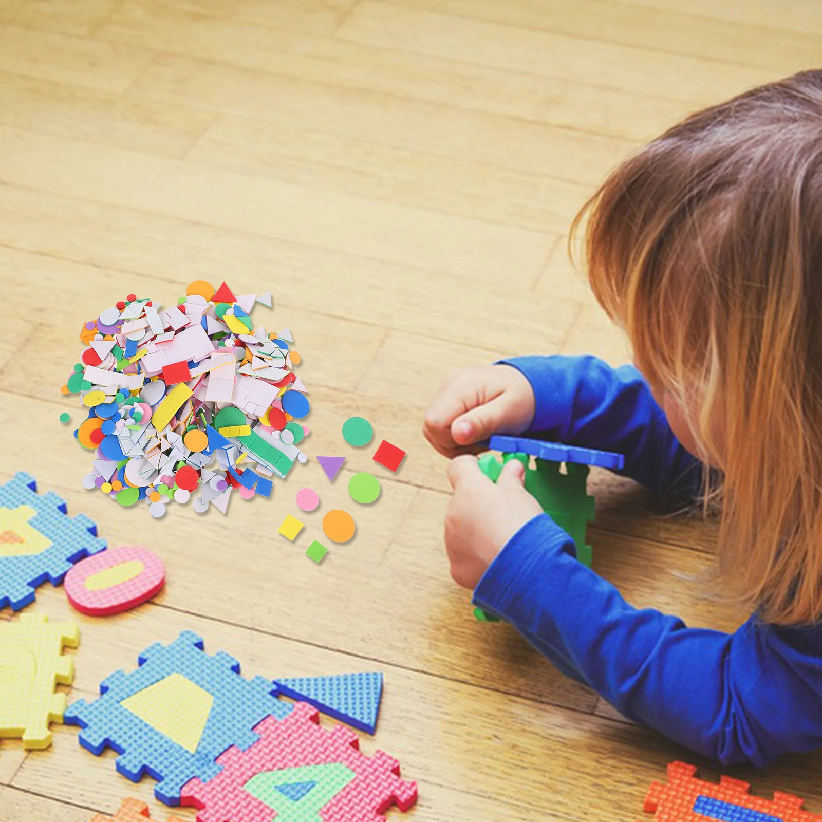 

960Pcs Children's Stickers Foam Pattern Blocks Creative Geometric Shapes for Preschool Craft DIY Educational Play