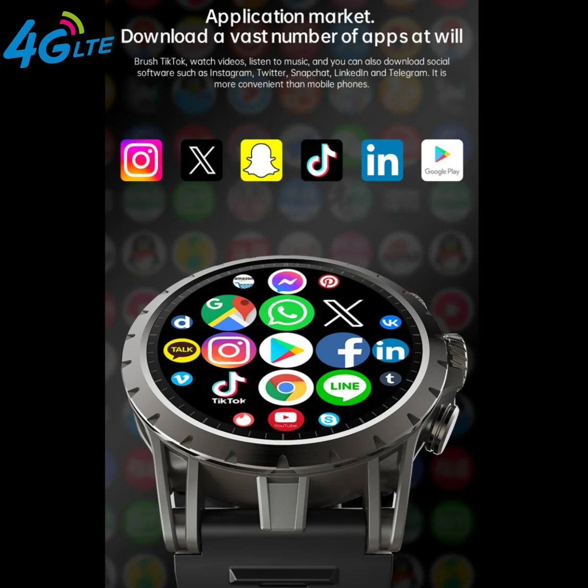 

Q85 Smart Watch 4G With Android 9.0 5MP Rotating Camera GPS WIFI Google Play Store Video Call 128GB Rom Smartwatch For Men Girl