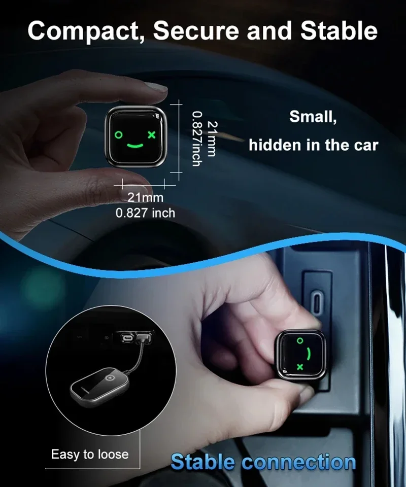 新しいミニアダプター ワイヤレス Apple CarPlay&Android Auto 2in1 ドングル OEM CarPlay 有線接続からワイヤレス スマートボックス 合金素材