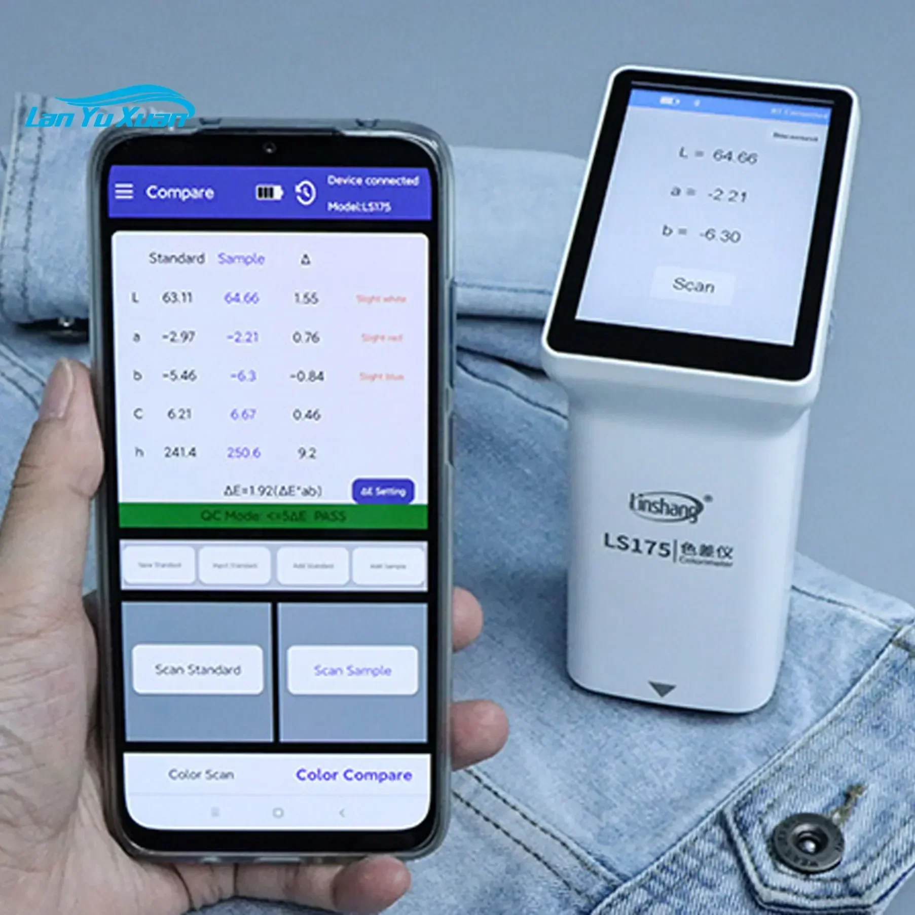 

Handheld LS175 45°/0° Illumination geometry colorimeter with a large 20mm measuring aperture 3.5-inch Touch Screen