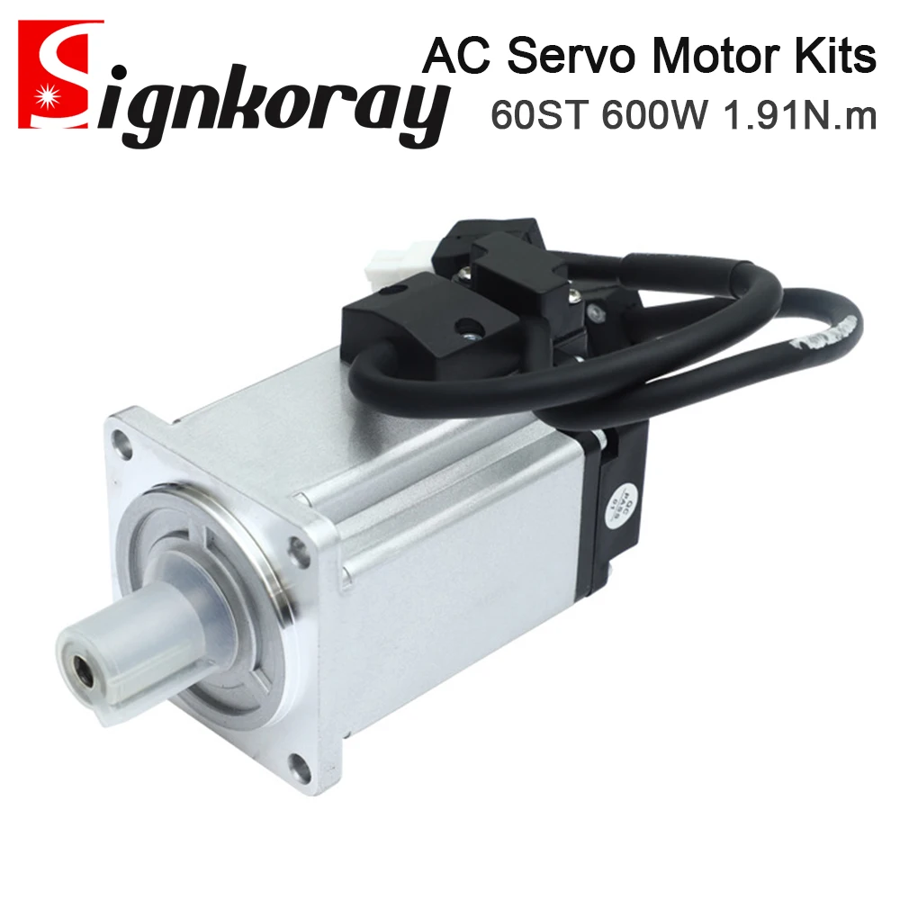 SignkoRay 600W 1.91N.m AC Servo Motor Driver Kits 60ST 3000RPM 220V 3.7A for Industrial  Control Application