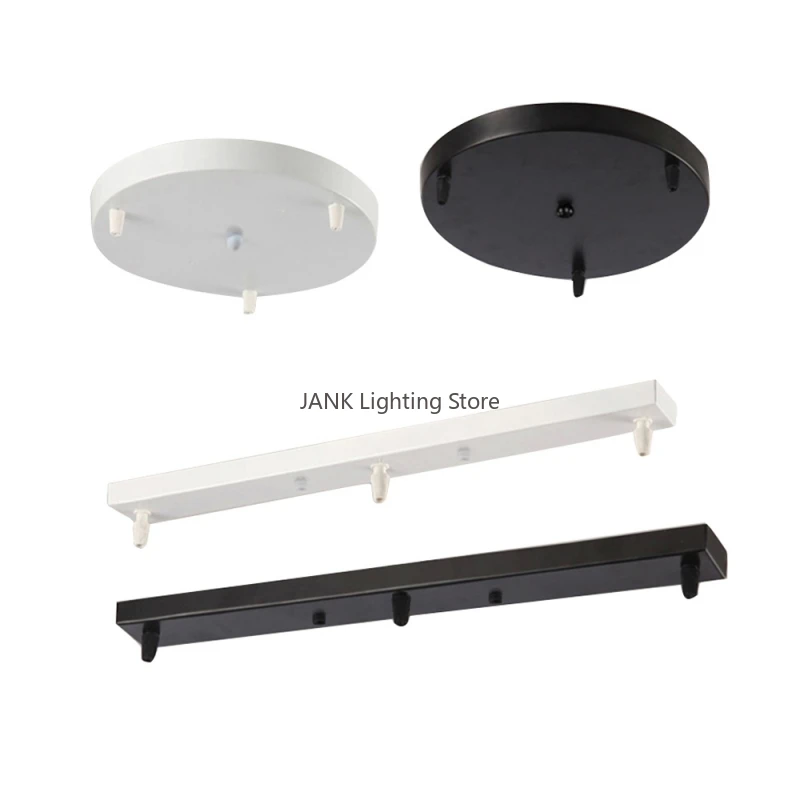 Ceiling Mounted Base Canopy Plate DIY Round ，Rectangle， Multi Heads ，Chandeliers Pendant Light  Black White Accessories