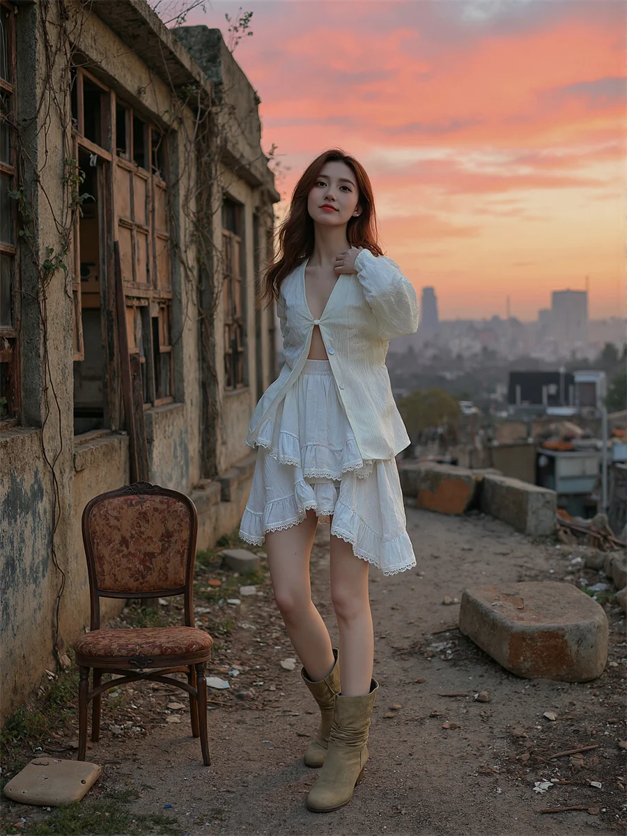 

Mini Ruffles Black White Skirts Womens Patchwork Pleated Double Layered Mesh Elastic Waist Summer Cozy Slimming Flare Feminina