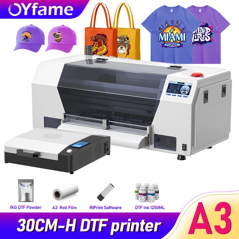 

OYfame Ship from EU US Free taxes For Epson XP600 A3 DTF Printer with Shaker Direct to Film Transfer Machine for T-Shirt Print