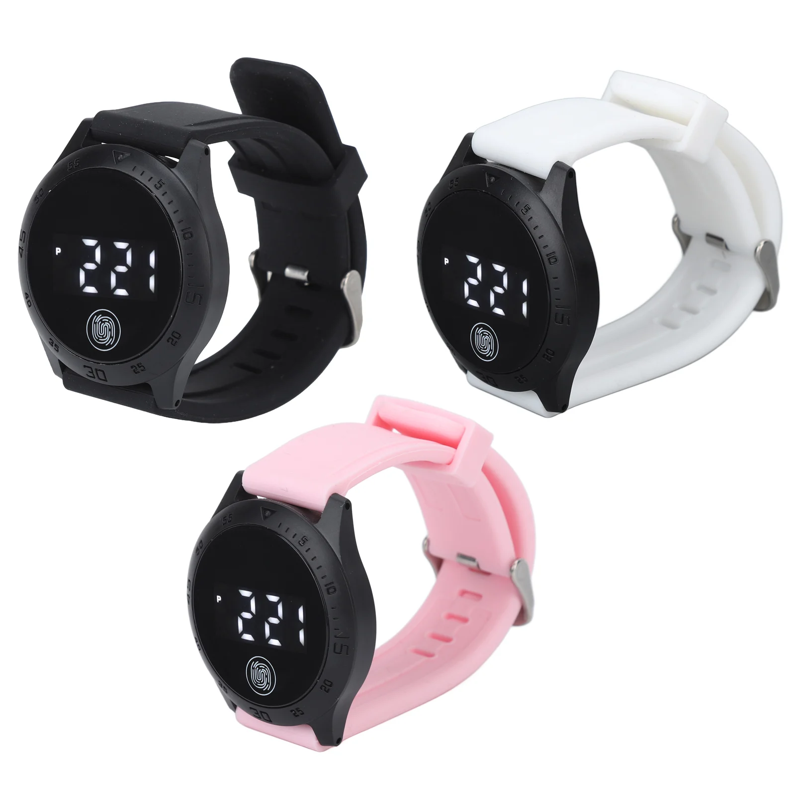 

LED Digital Watch Digital Watch Touch Clear Number Adjustable Holes Korean Multifunctional for Women