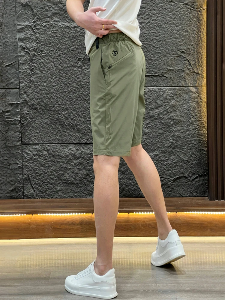 

Ice Silk Men's Shorts Summer Thin Casual Quick Dry Sport Five-Quarter Pants Slim Fit Versatile Big Shorts for Daily Wear