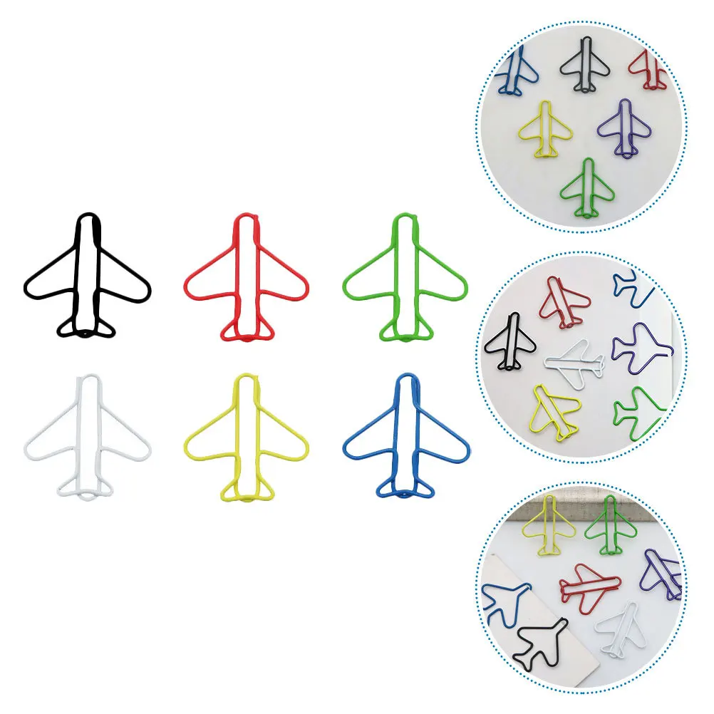 

70Pcs Airplane Paperclips Multi-Color Plane Shaped Clips Useful Document Organizer Decorative Office Supplies Paper Clips