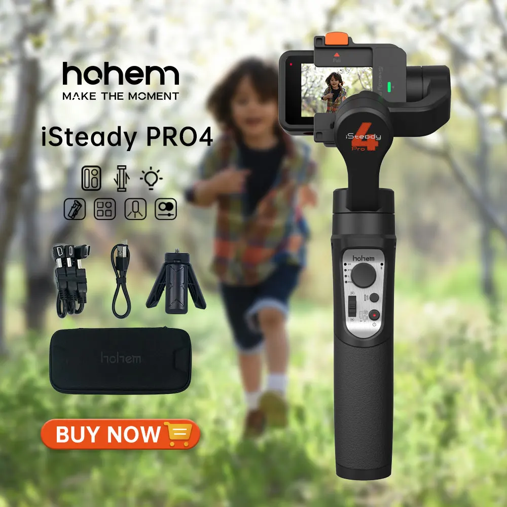 هوهيم الرسمية iثابت برو 4 Gimbal ل GoPro 10/9/8/7/6/5 DJI oomo Insta360 واحد R عمل كاميرا 3-محور مثبت يدوي