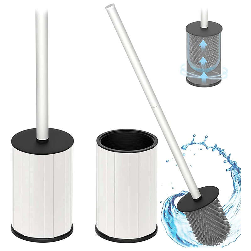 Silicone Toilet Brush With Holder 2 Pack Bathroom Toilet Brush Silicone Toilet Cleaner Brush Kit Soft Bristle Brush