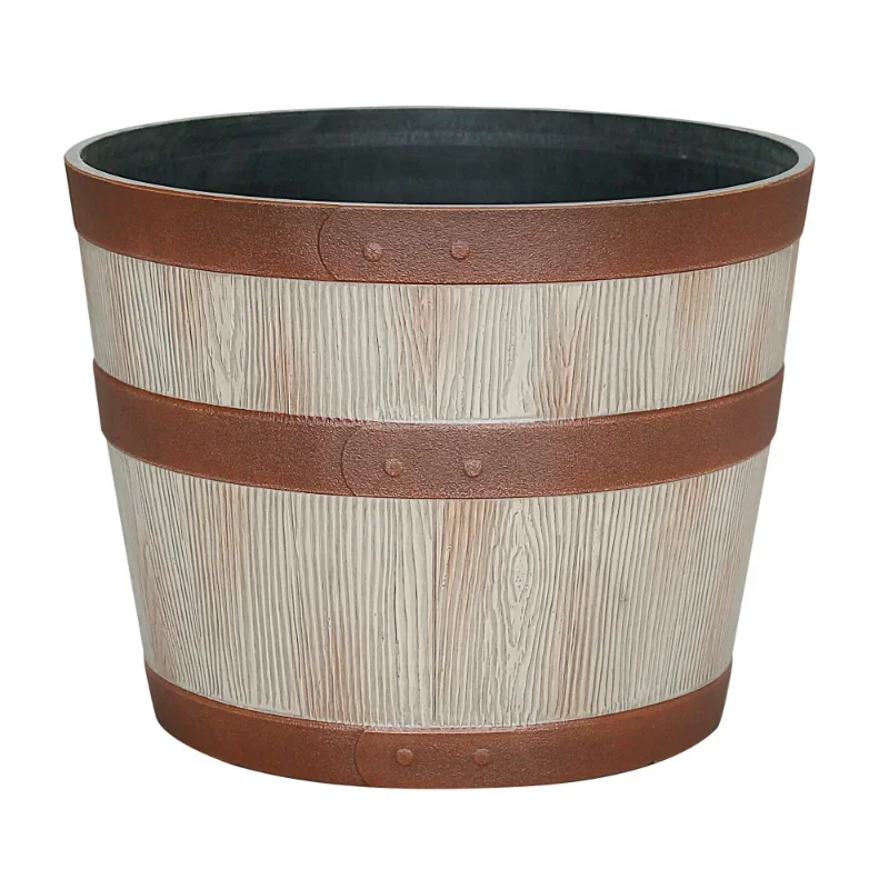 

Best.Whiskey Light Brown Resin Planter, 12.8in x 12.8in x 9.9in.Hot Sale.HOME..Innovative