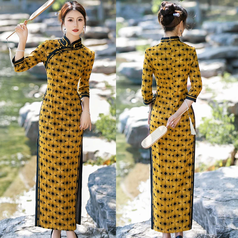 sexy-slim-plus-size-women's-cheongsam-mandarin-collar-vintage-traditional-chinese-dress-female-elegant-classic-long-velvet-qipao