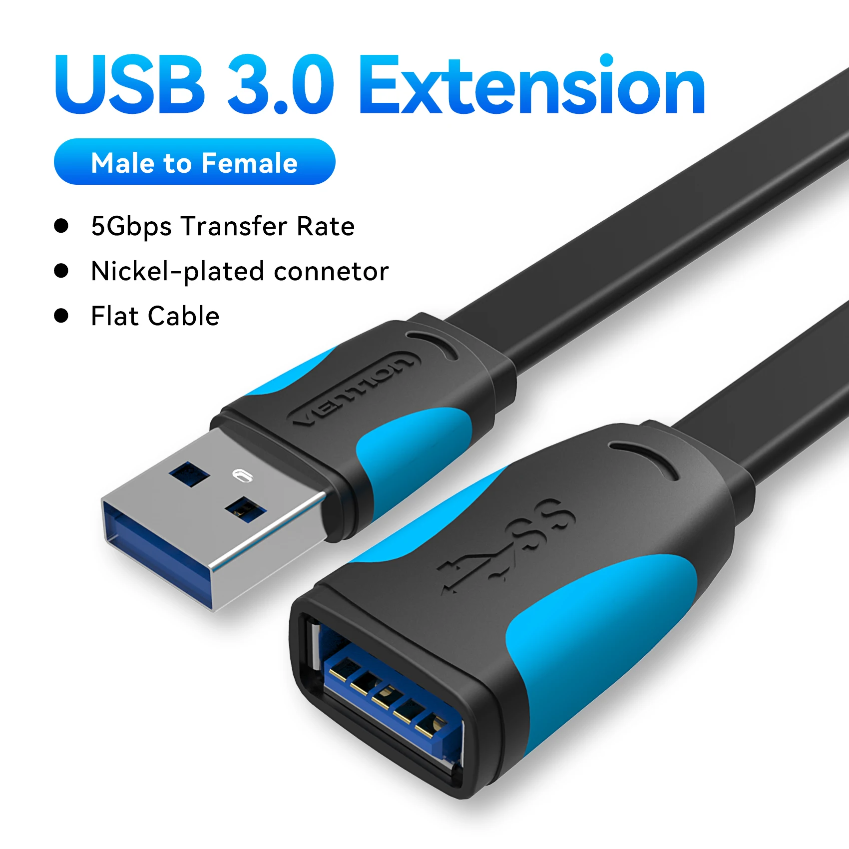 Vention USB 3.0-Verlängerungskabel, USB 2.0-Kabel, USB-Stecker auf Buchse, Datenkabel für Smart TV, PS4, Xbox One, PC, USB 3.0-Verlängerungskabel