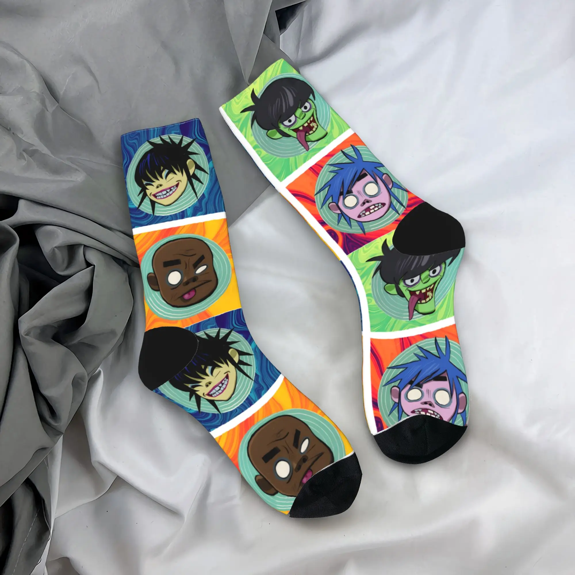

Music Band Gorillaz Punk Rock Socks Anti Skid Stockings Unisex Men Soft Breathable Outdoor Socks Autumn Casual Design Socks