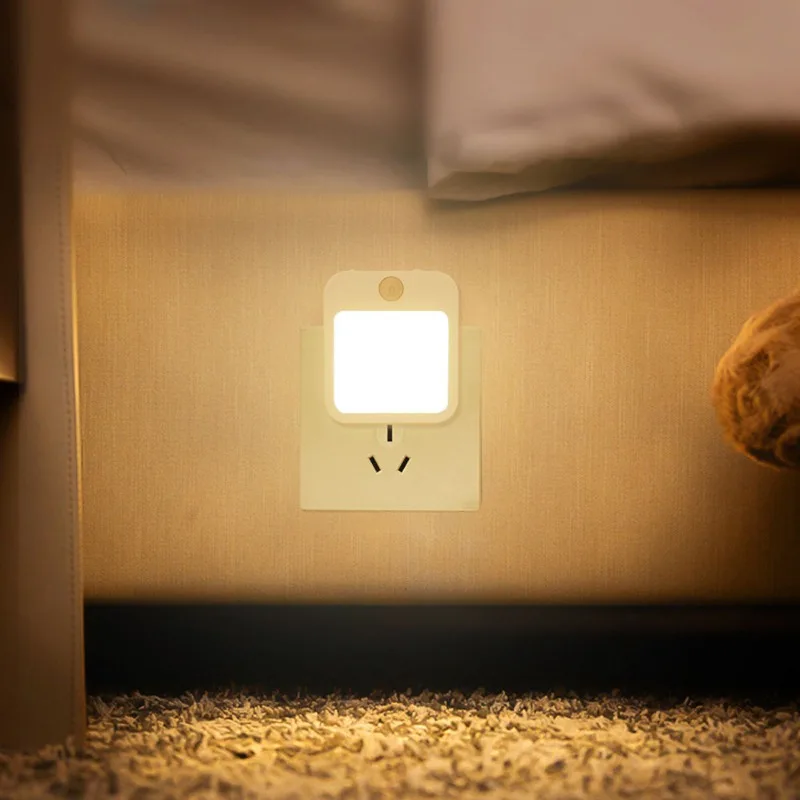 Imagem -02 - Lâmpada de Cabeceira com Sensor de Movimento Inteligente para Crianças Luz Noturna com Plug Eua e ue Luz Noturna Led Lâmpada de Parede