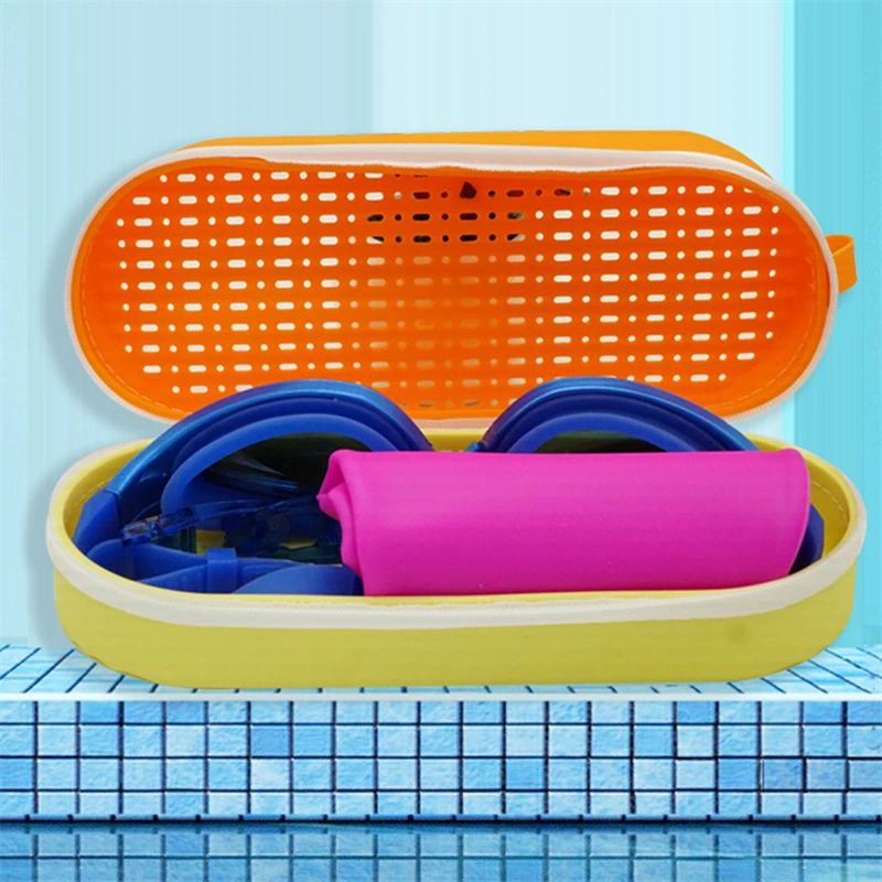 Double Sided Breathable Silicone Swimming Goggles Box Eyeglass Protection Box Breathable Anti Drop Portable Storage Bag