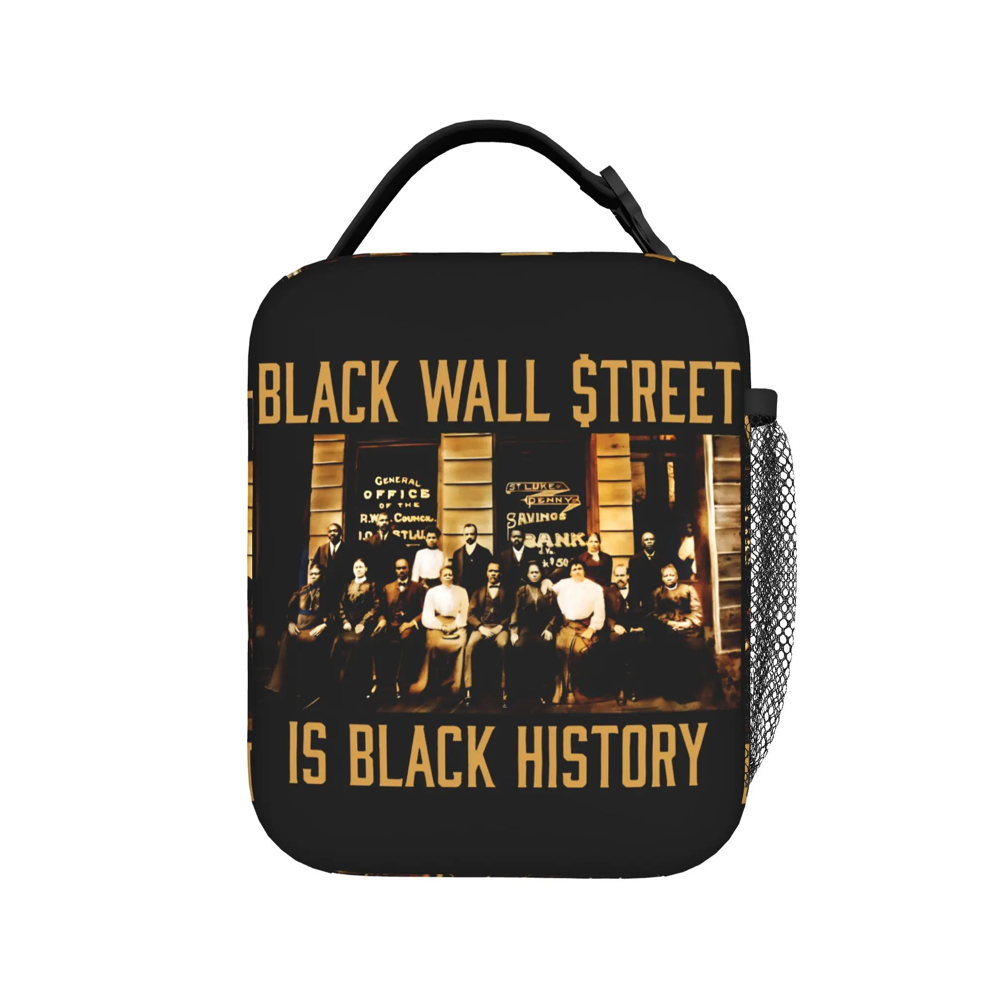 Black Wall Street Is Black History Insulated Lunch Bags Cooler Bag Lunch Container  High Capacity Lunch Box Tote Food Handbags